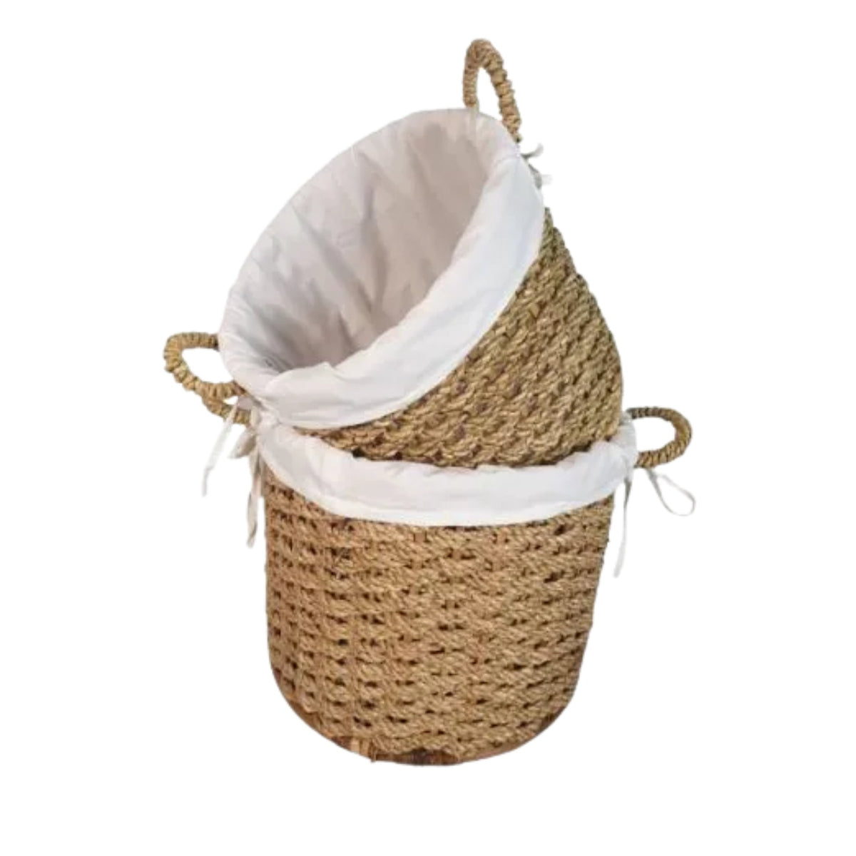 Multipurpose Rattan Round Basket with Cloth