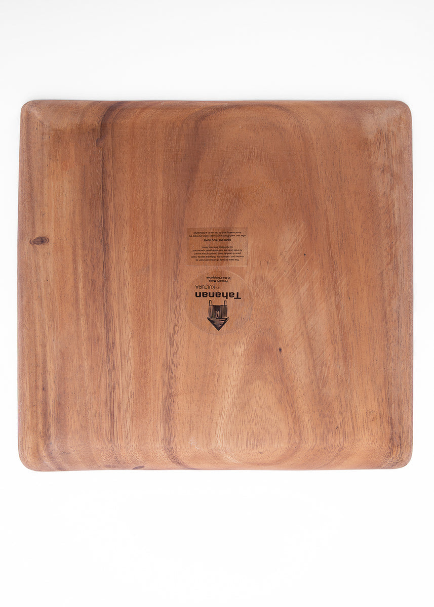 Square Acacia Plate 8-inch