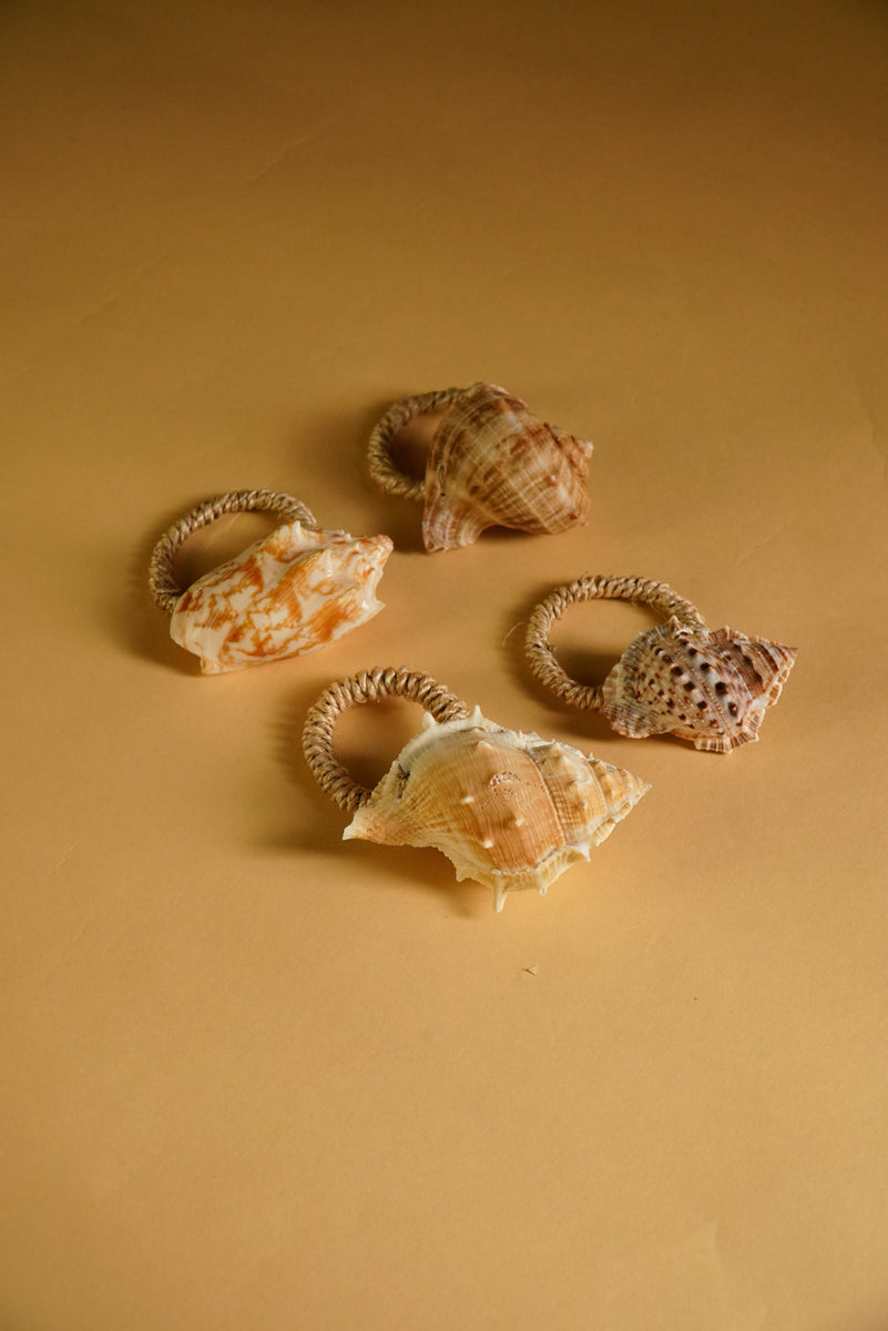 Shell Napkin Rings — Set of 4 Assorted Natural