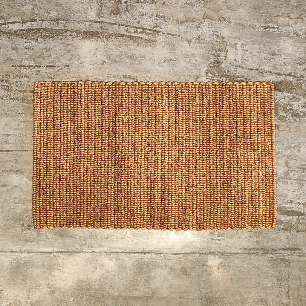 Medium Binding Weave Abaca Rug — Tobacco