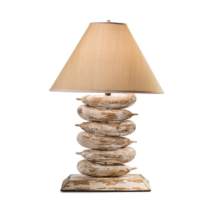 Eggplant Table Lamp — White Wash