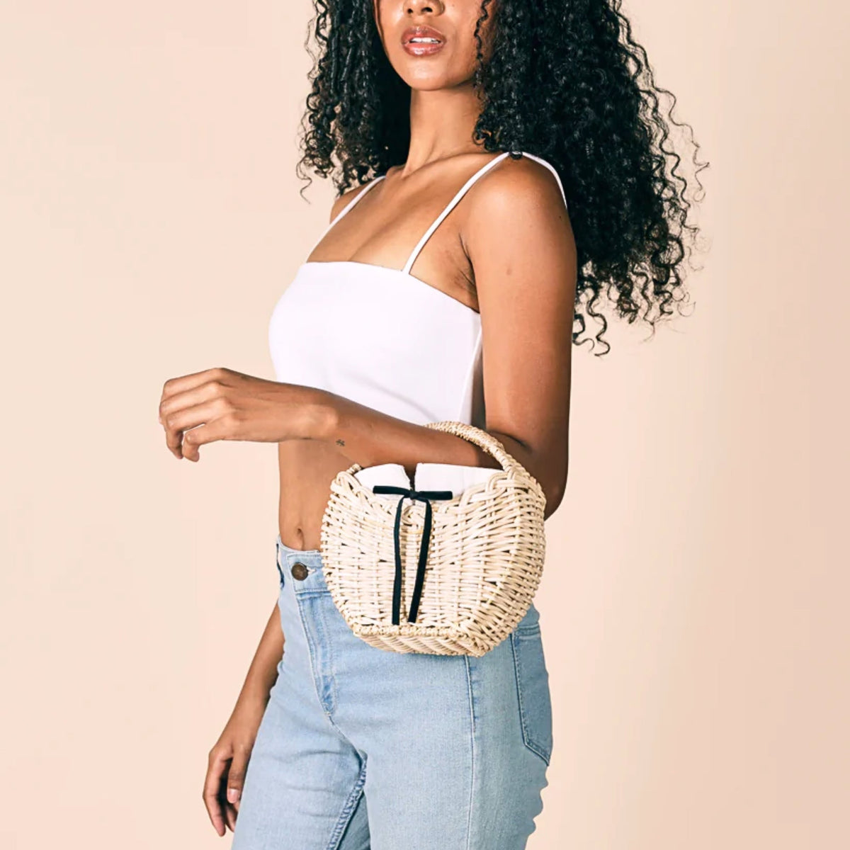 Jane Structured Rattan Bag
