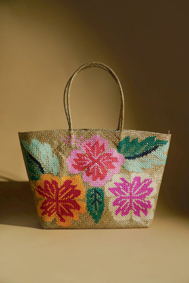 Tikog Handbag — Three Flowers