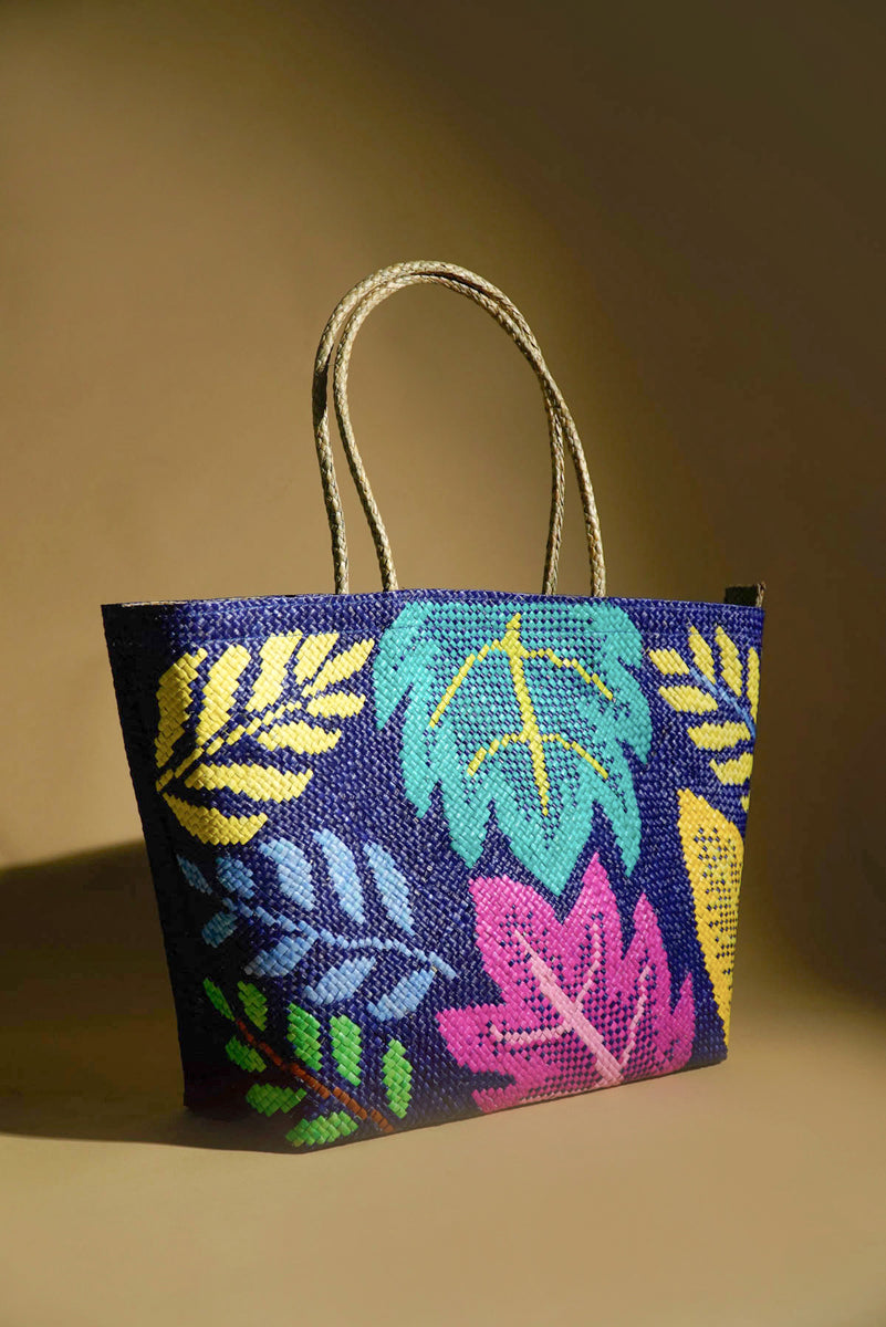 Tikog Handbag — Mixed Leaves