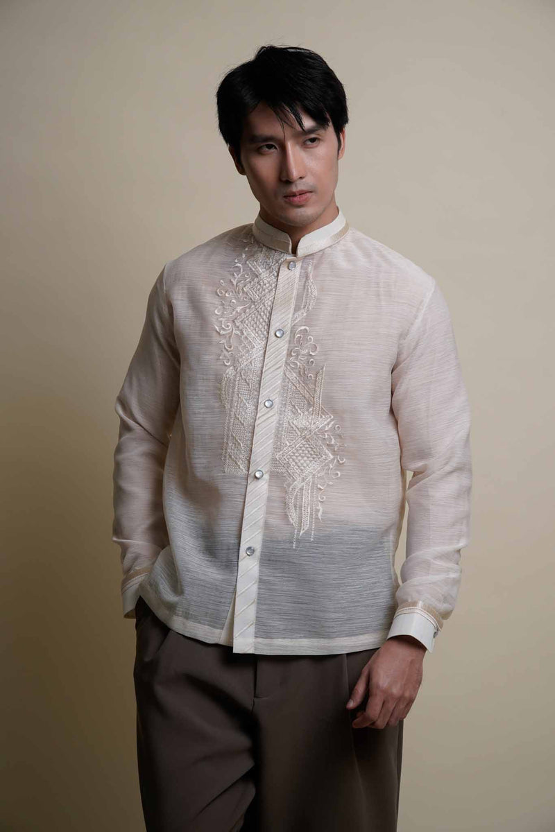 Long-Sleeve Organic Jusi Barong