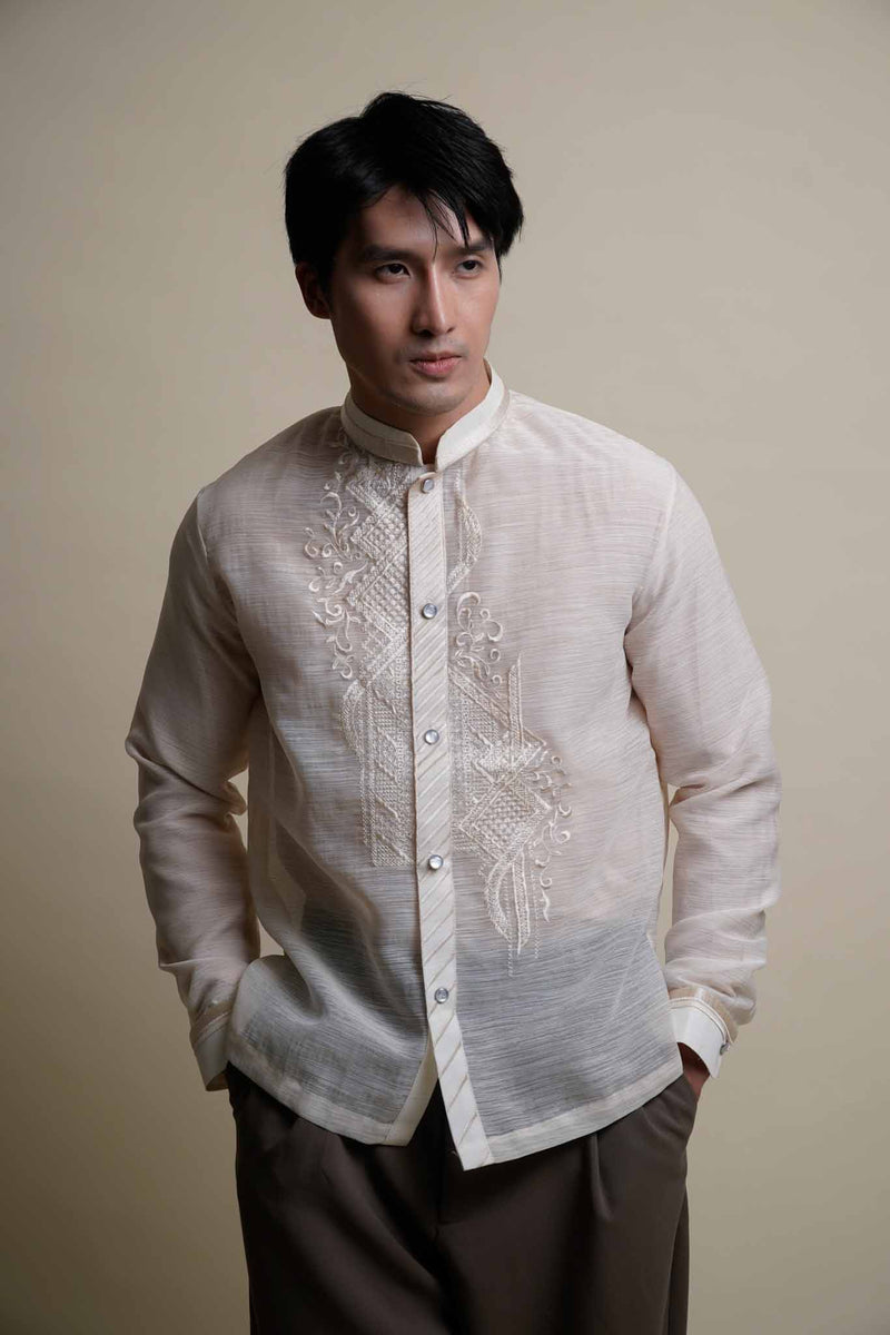 Long-Sleeve Organic Jusi Barong
