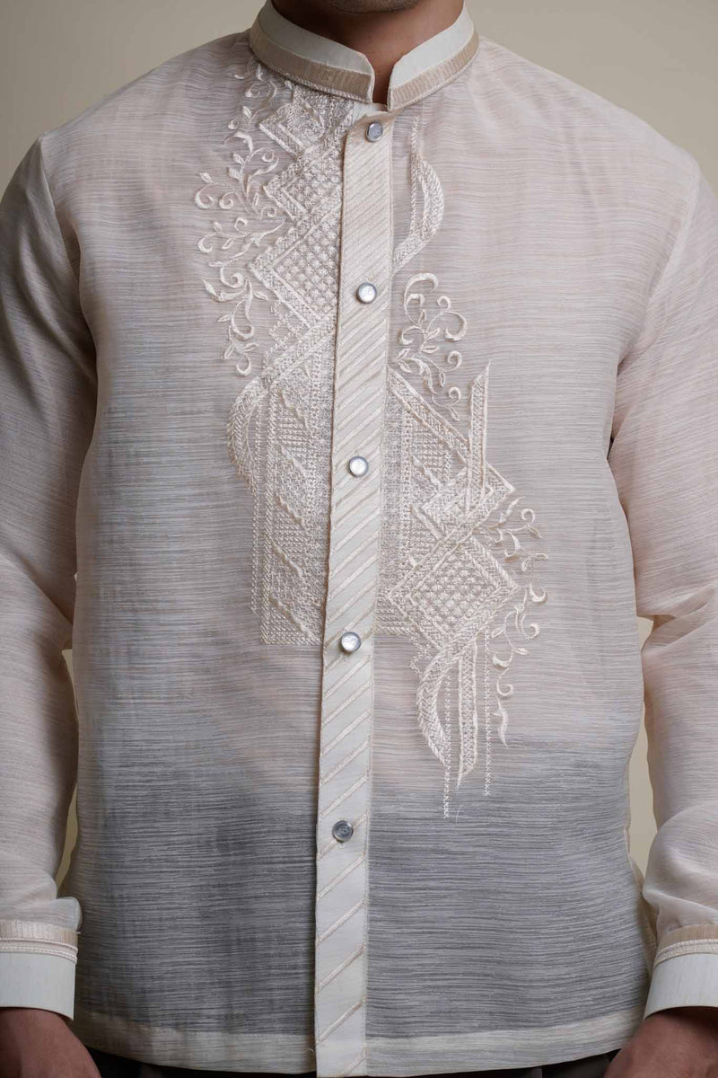 Long-Sleeve Organic Jusi Barong