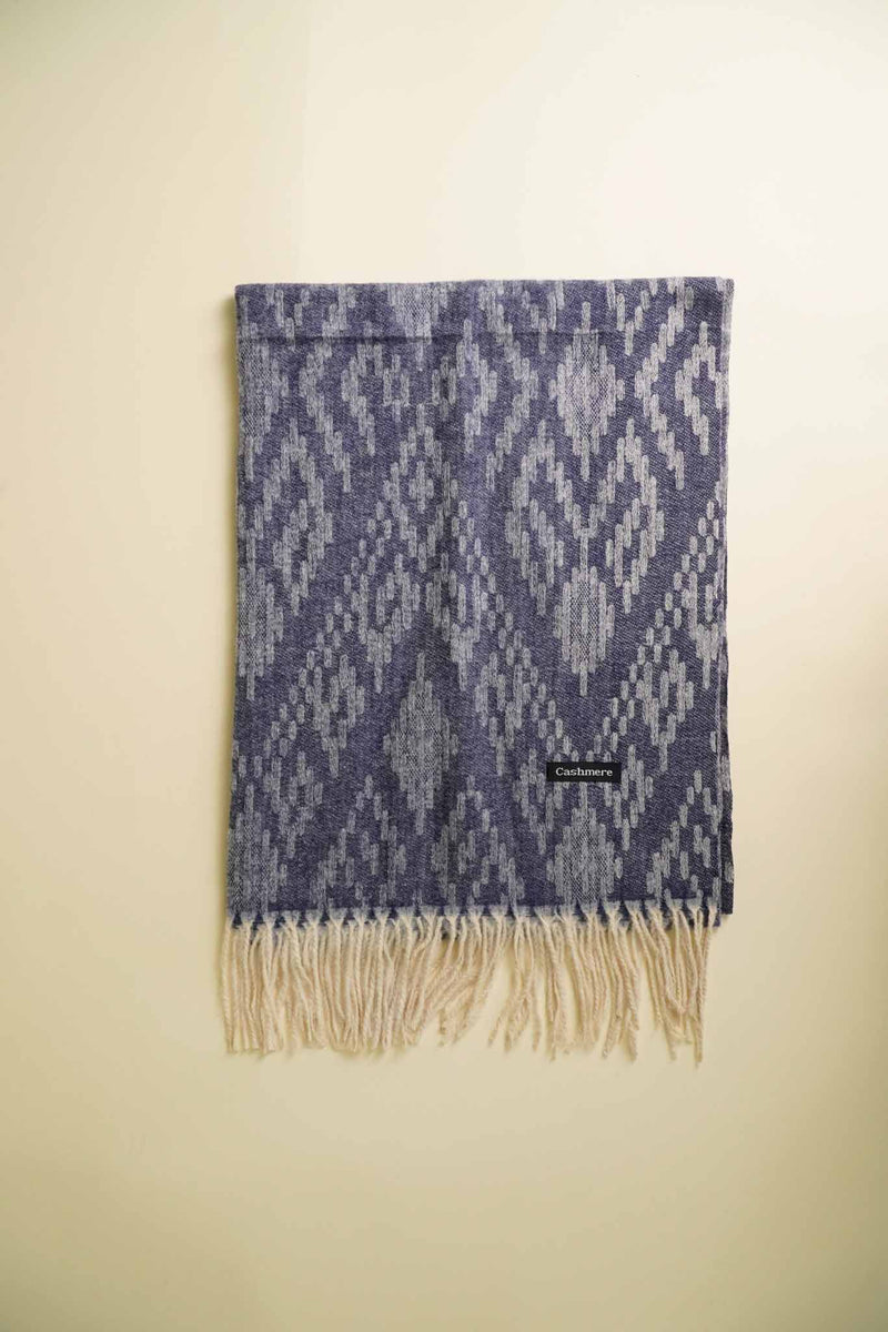 Cashmere Shawl with Woven Diamond