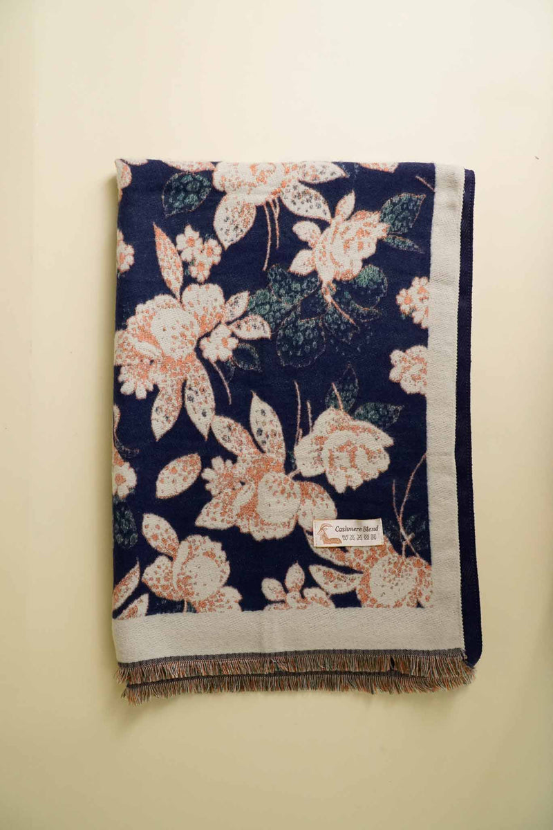 Botanical Field Polycotton Shawl