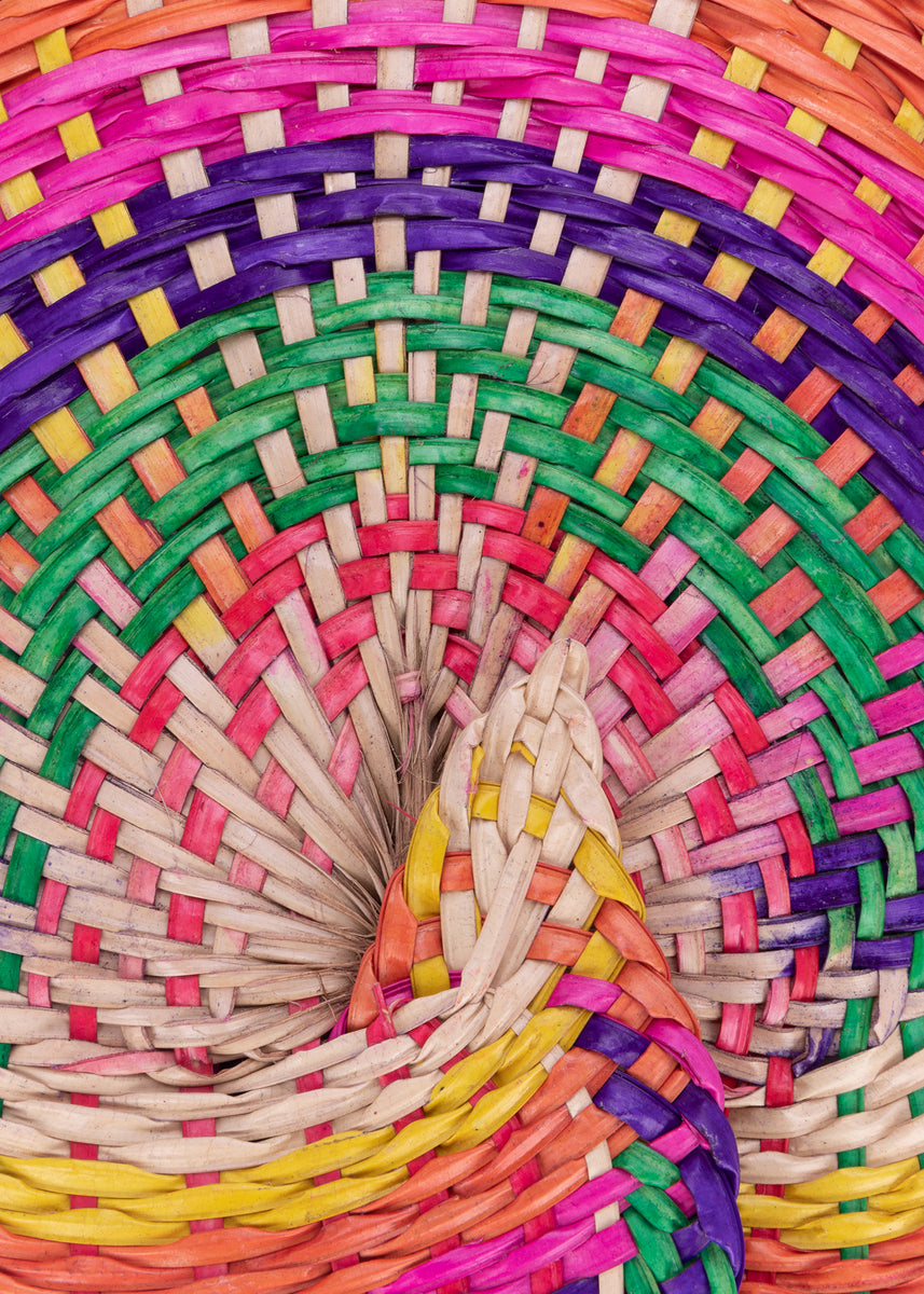 Native Multi-Colored Anahaw Fan