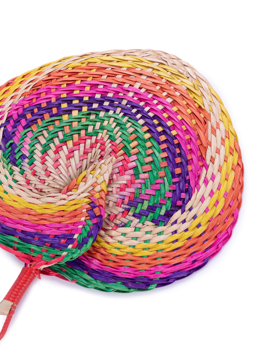 Native Multi-Colored Anahaw Fan