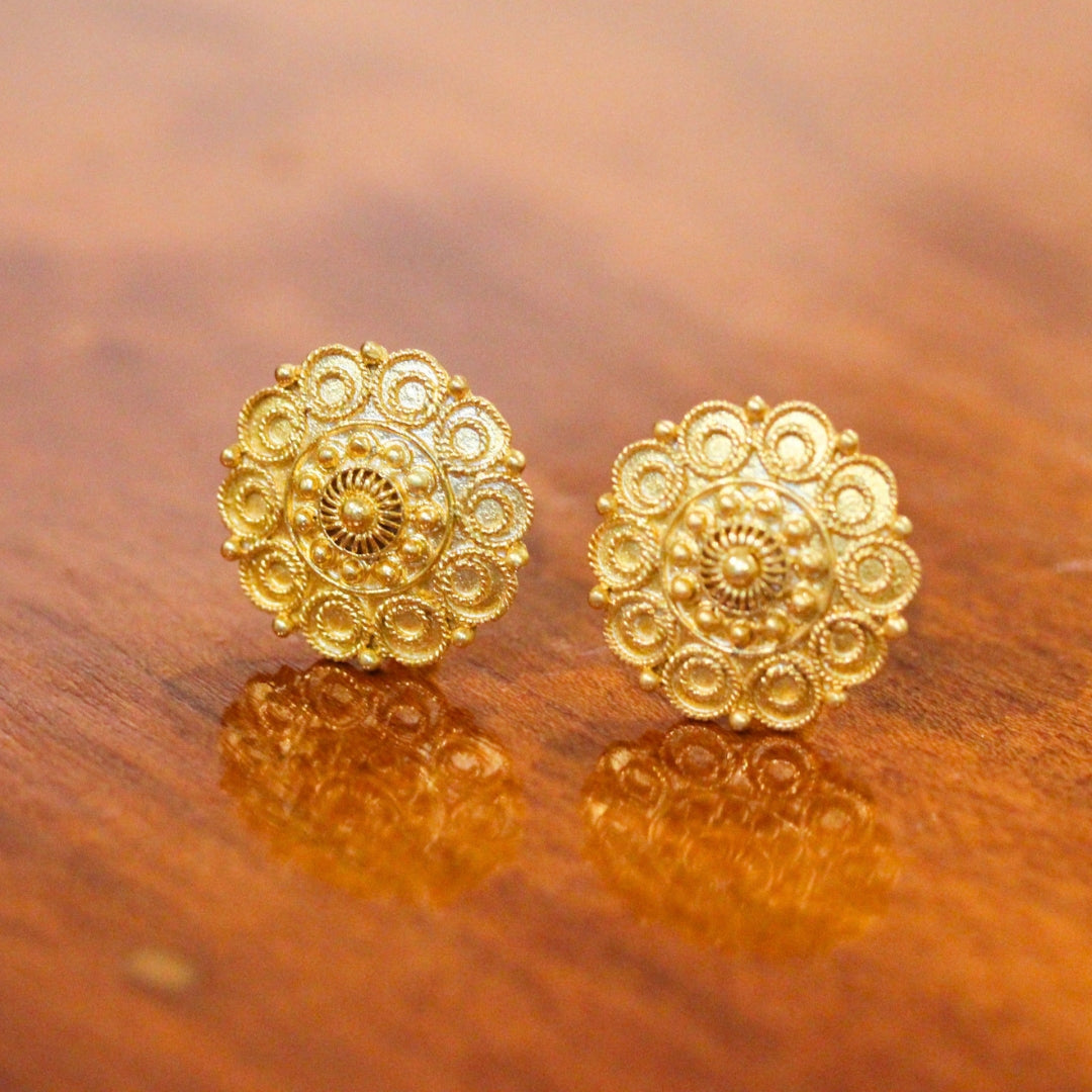 Brigido Gold Filigree Stud Earrings