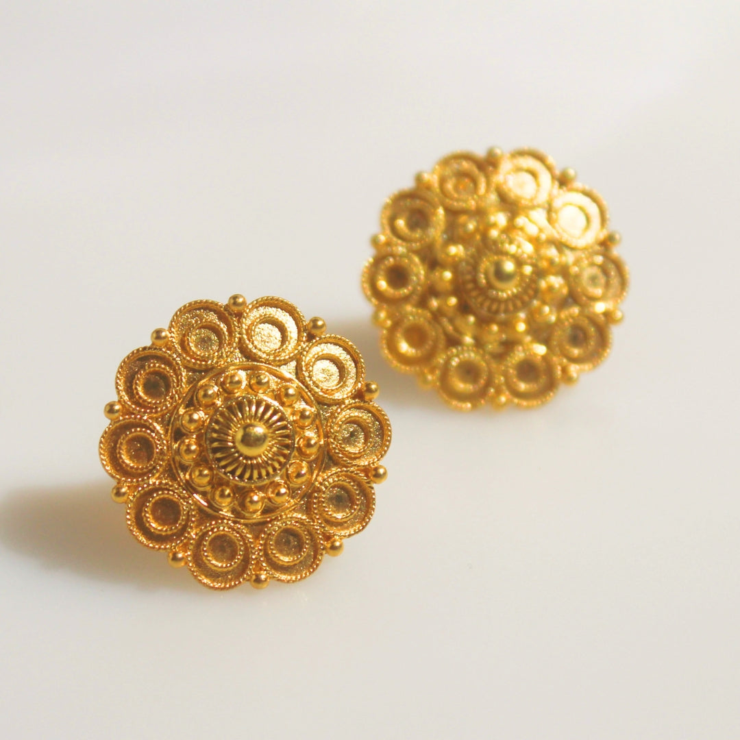 Brigido Gold Filigree Stud Earrings