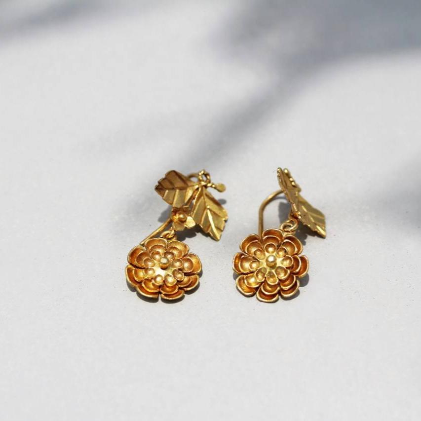 Sampaguita Ivatan Gold Hook Earrings