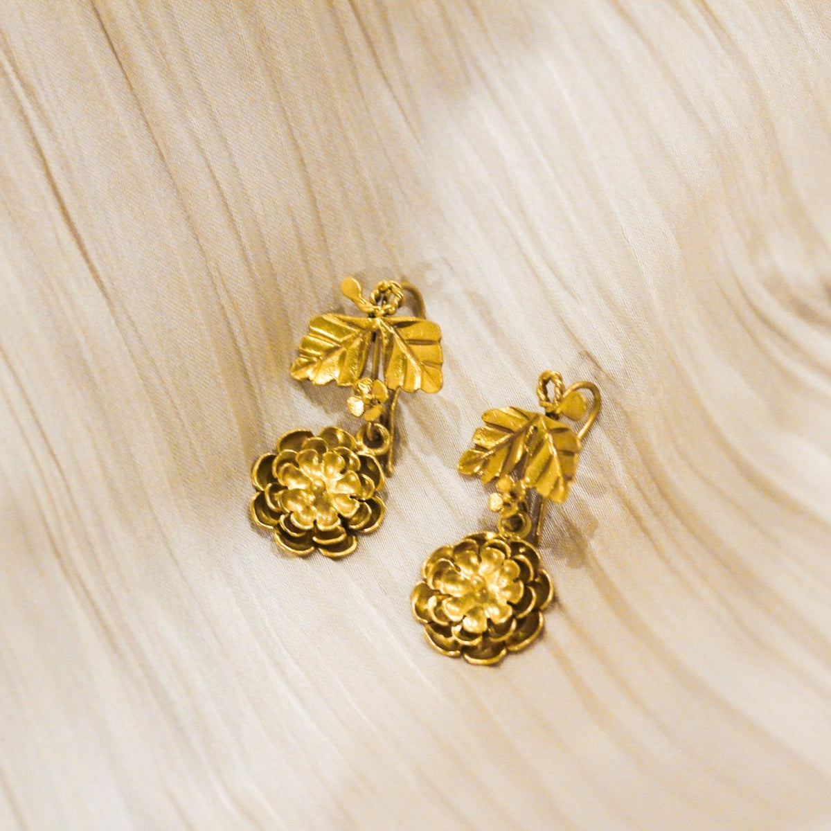 Sampaguita Ivatan Gold Hook Earrings