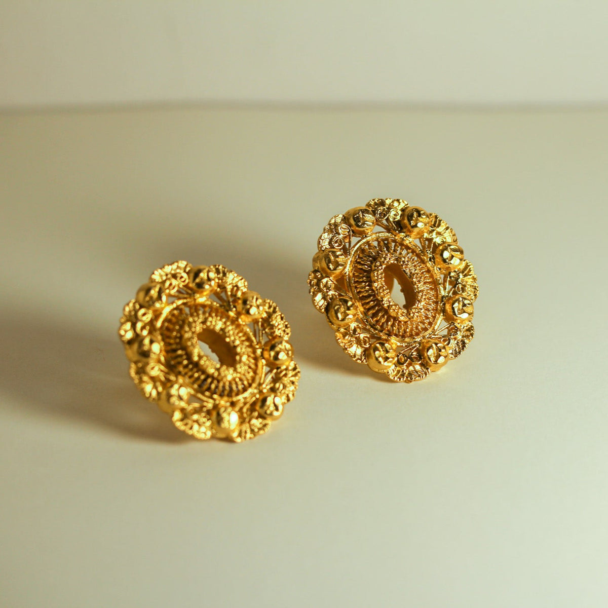 Jona Relikaryo Statement Gold Earrings