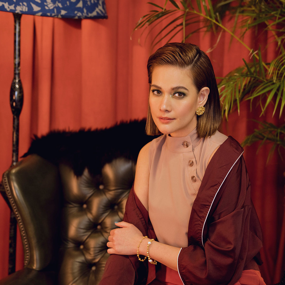 Jona Relikaryo Statement Gold Earrings