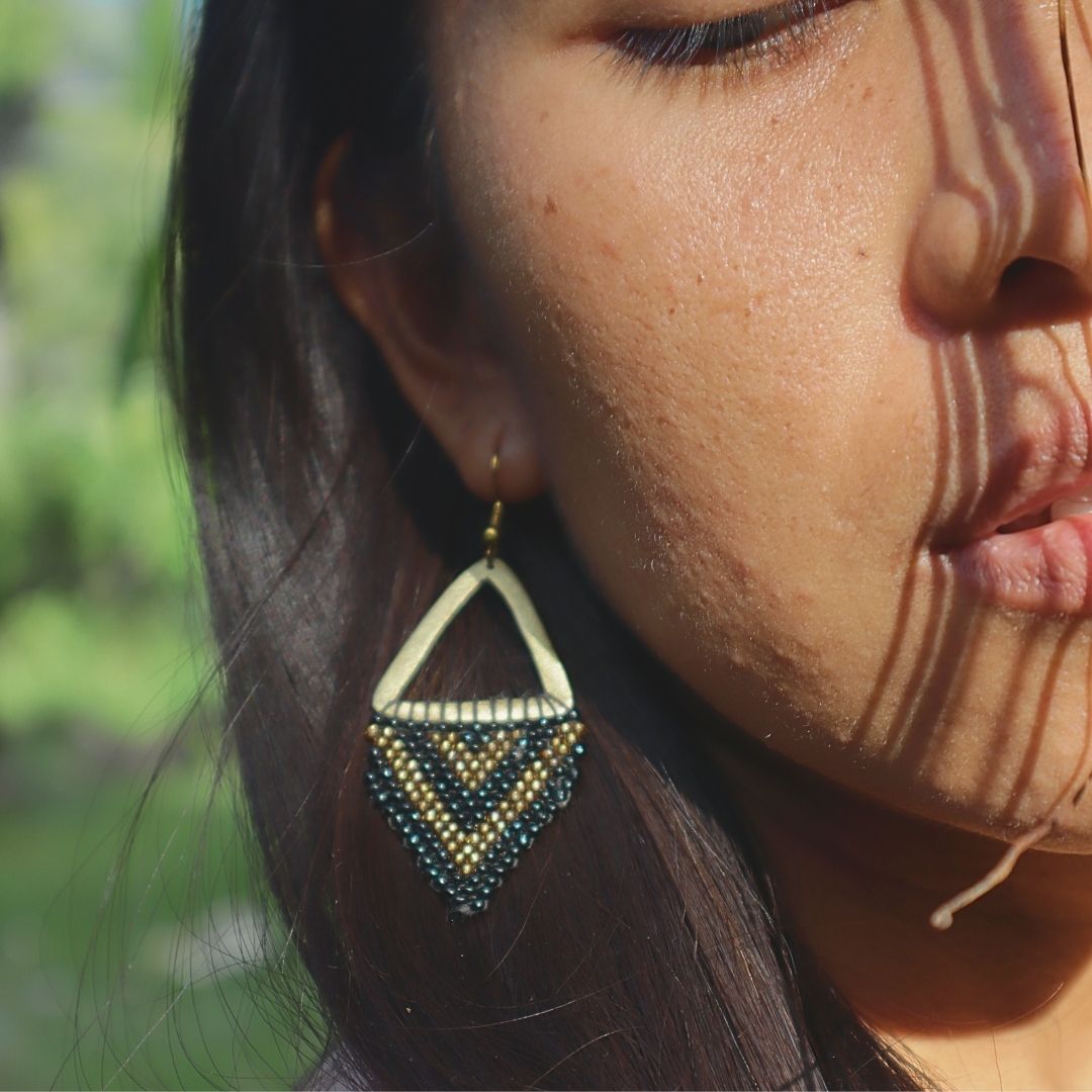 Segebot Brass + Beaded Earrings