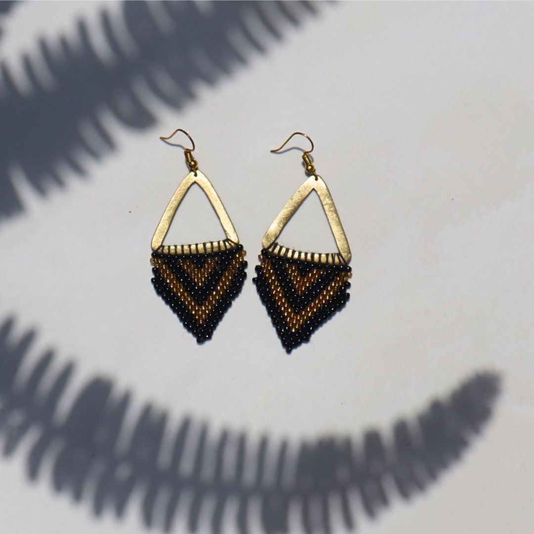 Segebot Brass + Beaded Earrings