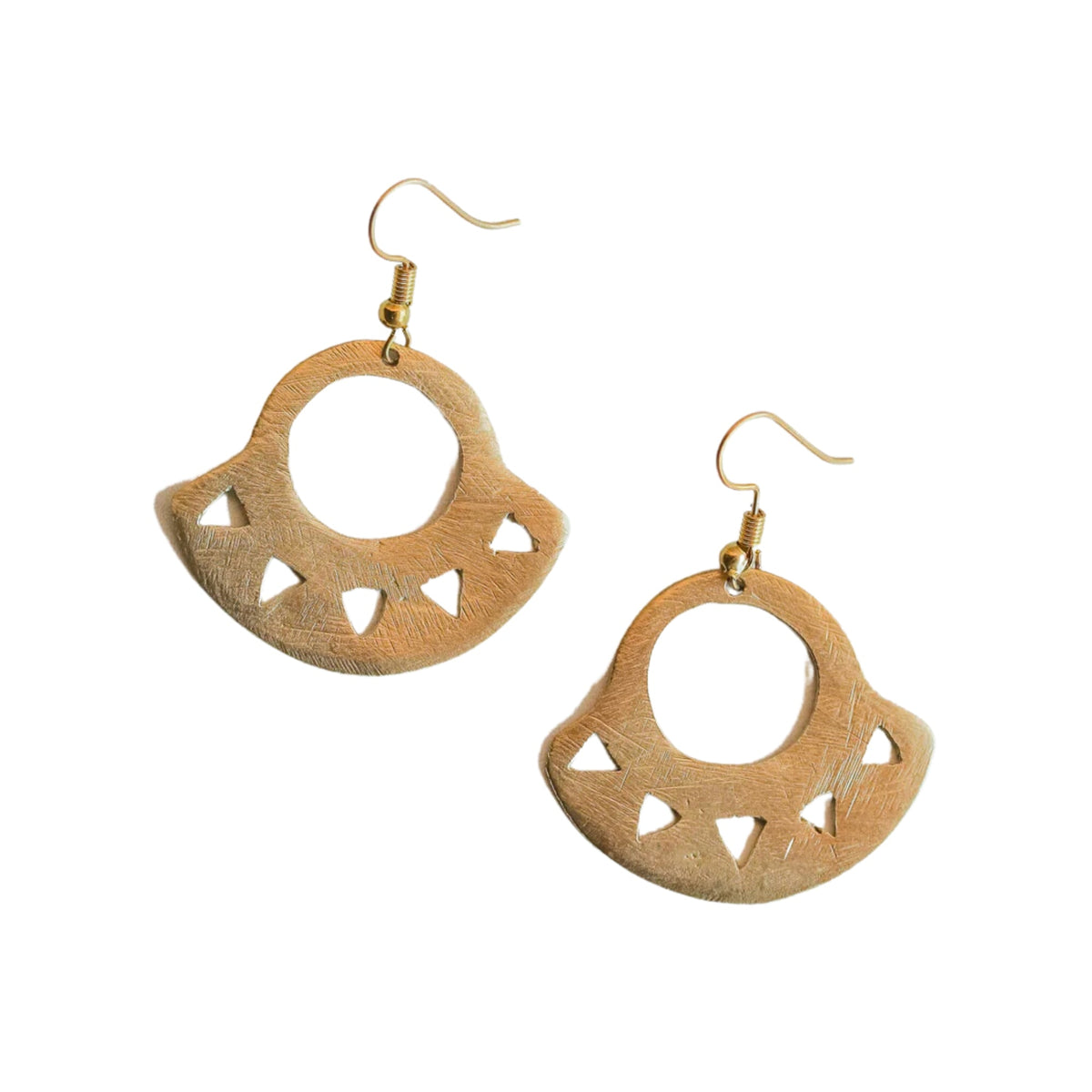 Mata K'daw Sun Brass Earrings