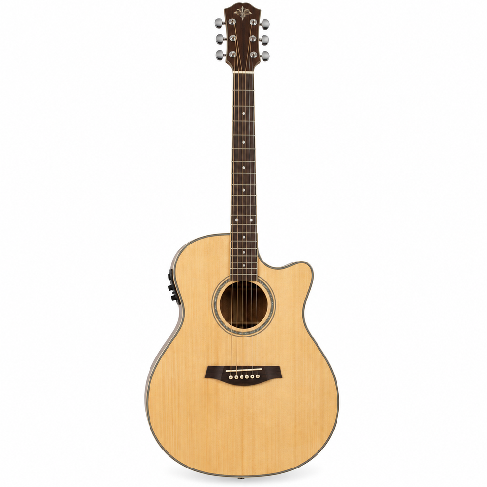 JMJ JQ-01E Cutaway Acoustic-Electric Guitar