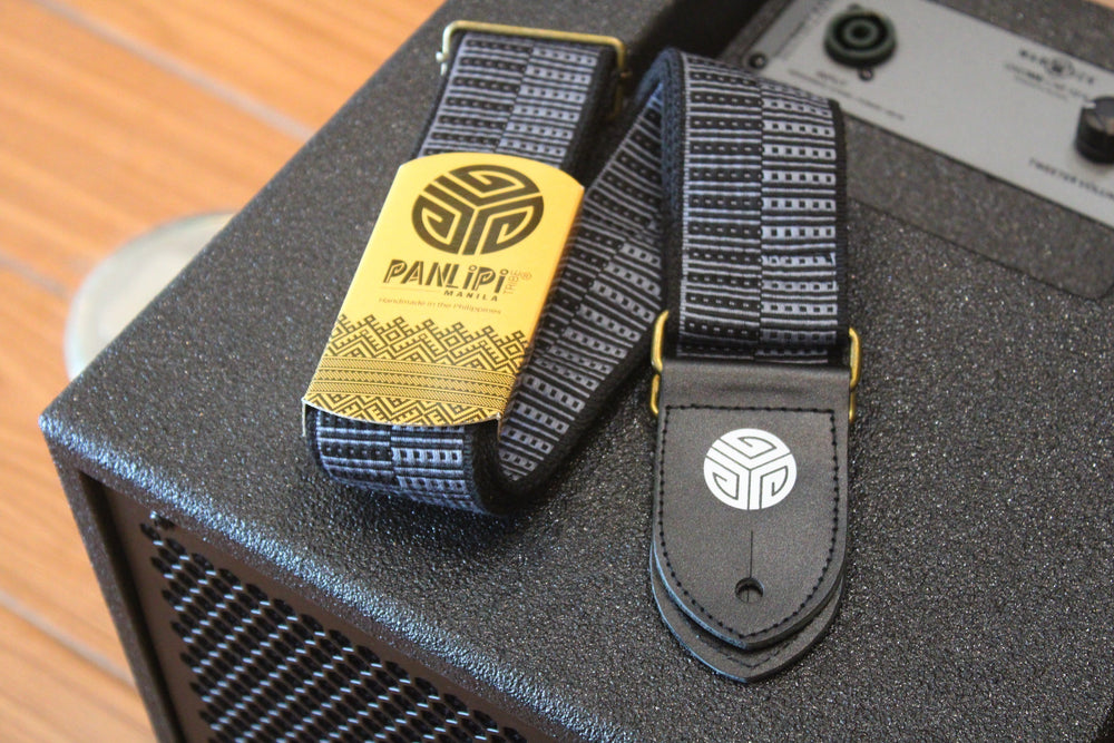 Panlipi Bilitulis Black Gray Guitar Strap — Limited Edition