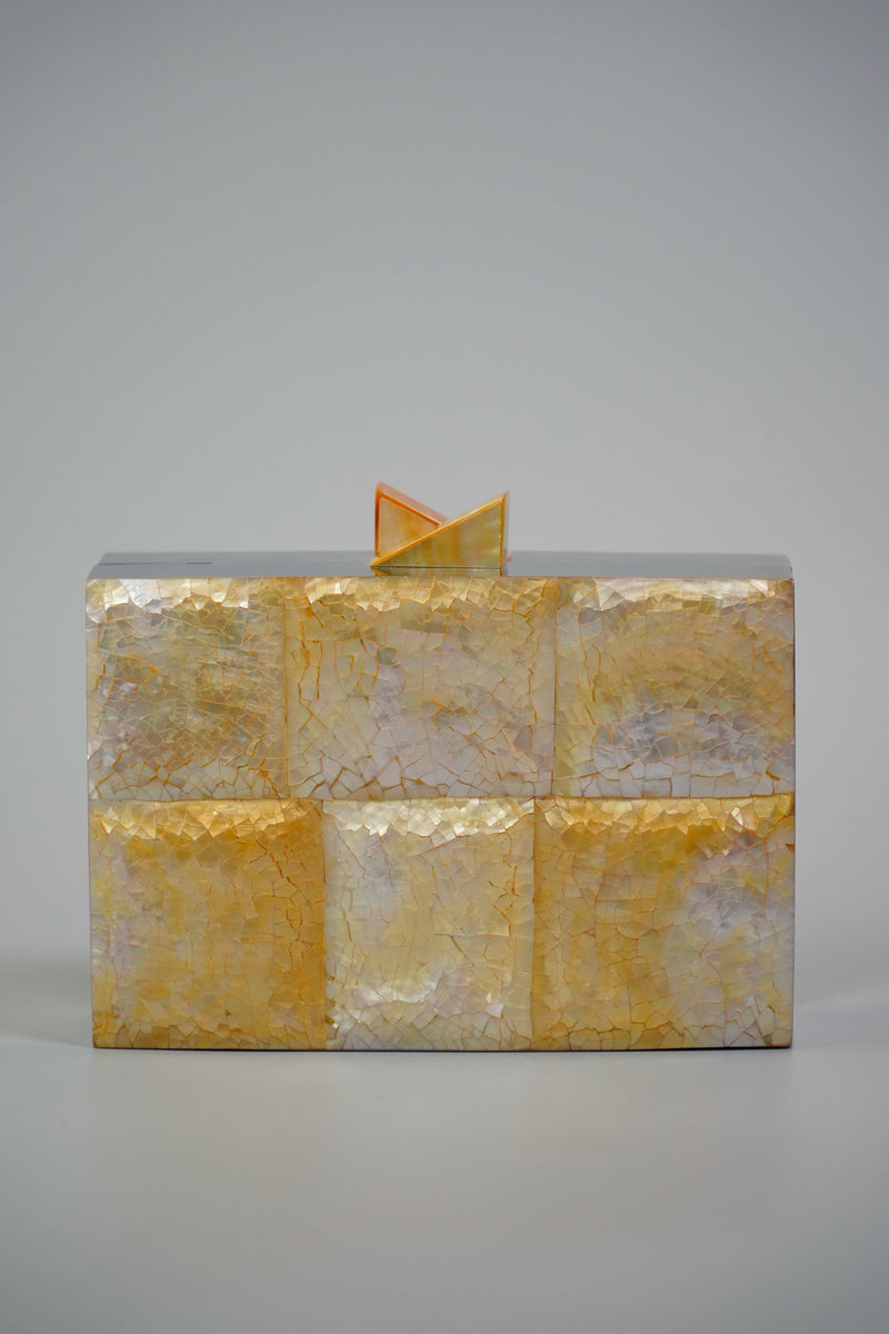 Mother of Pearl Clutch Bag — Yellow