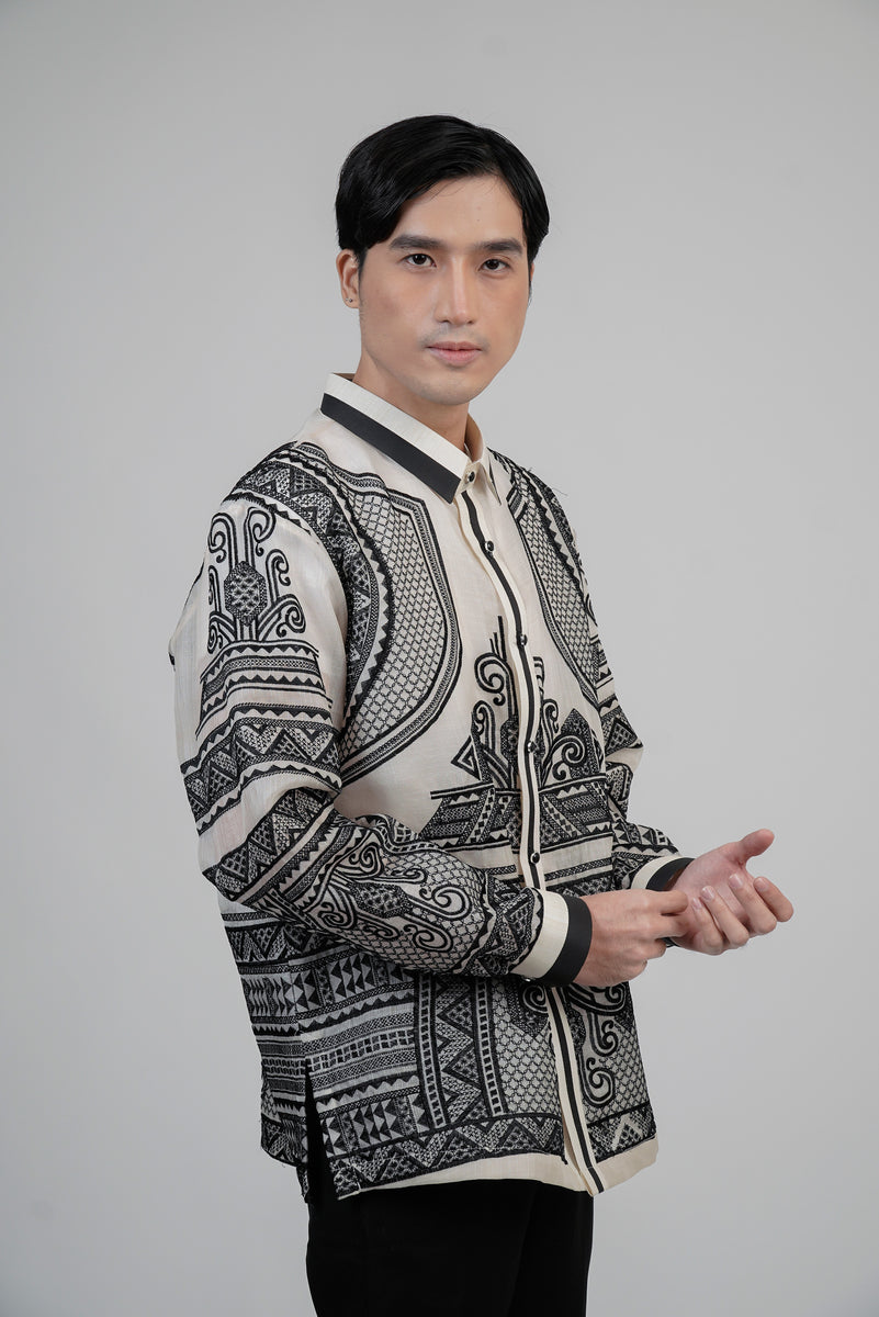 Men's Cocoon Burik Tattoo Inspired Barong