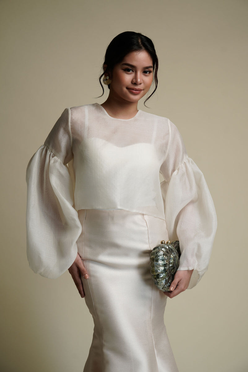 Women's Cocoon Hanging Top with Puffy Sleeves
