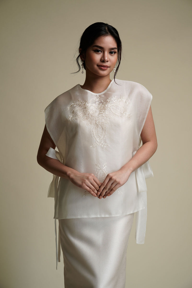 Women's Cocoon Embroidered Cover Up with Side Strap