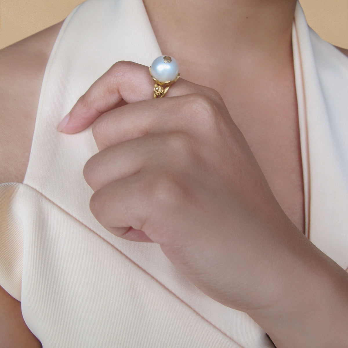 Pearl Tambourine Ring