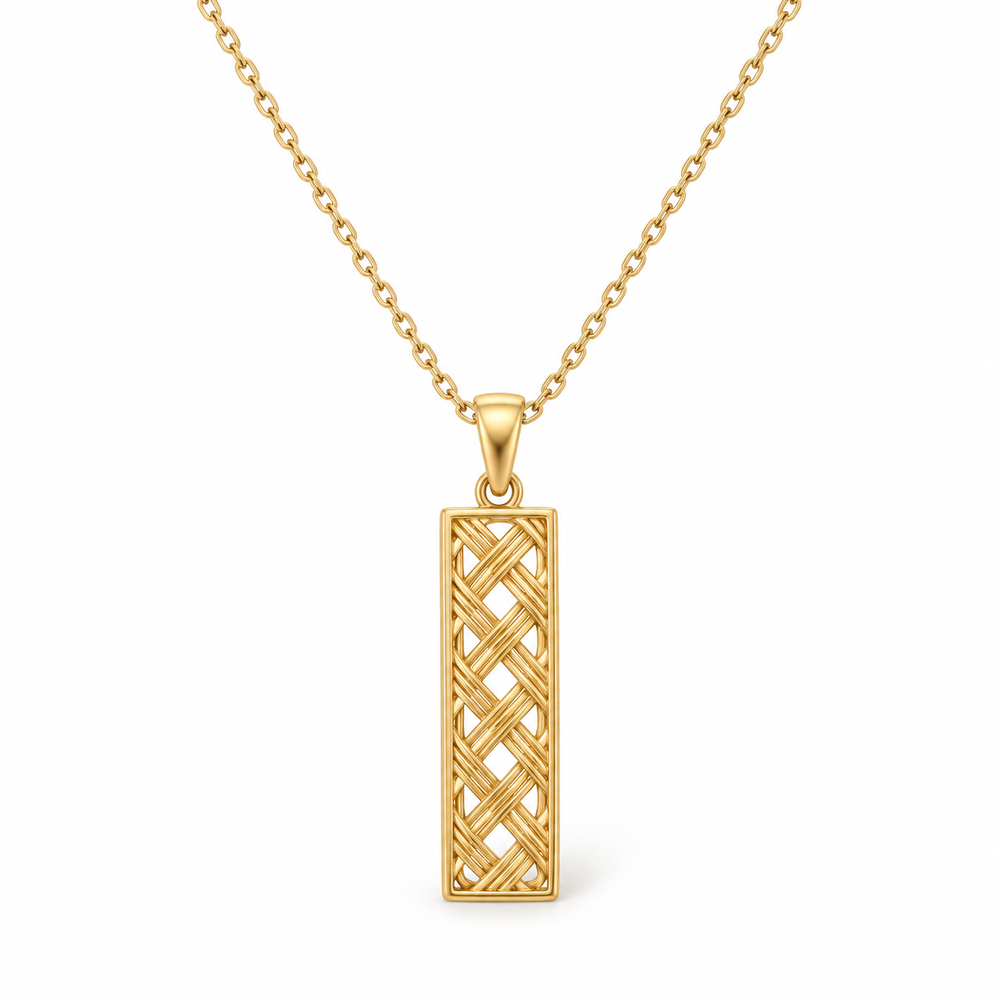 Solihiya Woven Gold Pendant Necklace