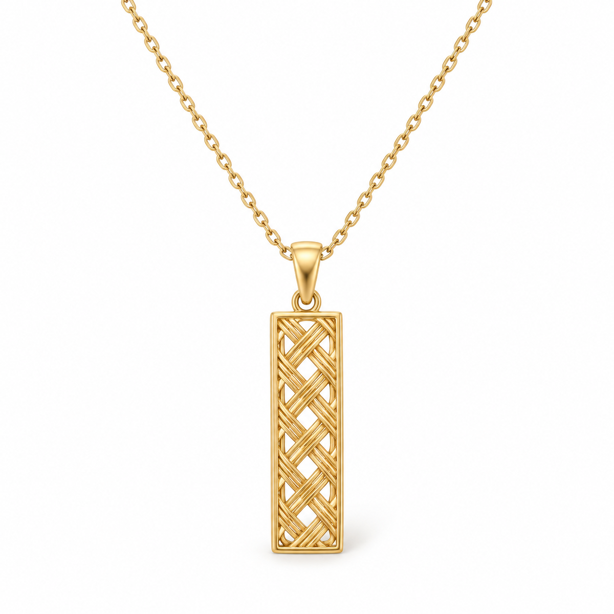 Solihiya Woven Gold Pendant Necklace